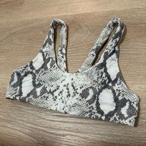 Indah Snake Print Bra in Gray and White
